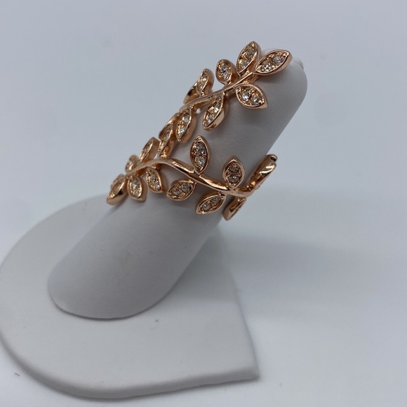 Faux Rose Gold and Crystal adjustable wrap ring - Picture 2 of 3